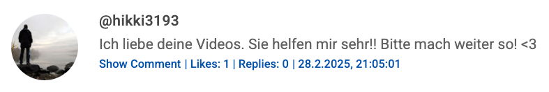 YouTube Comment Screenshot