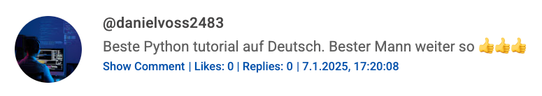 YouTube Comment Screenshot