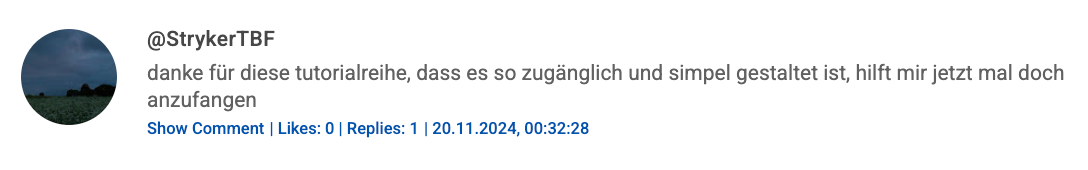 YouTube Comment Screenshot