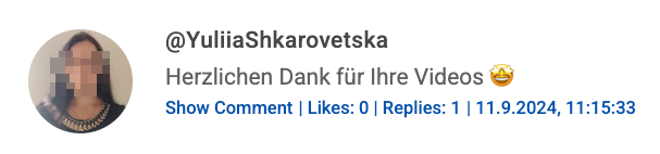 YouTube Comment Screenshot