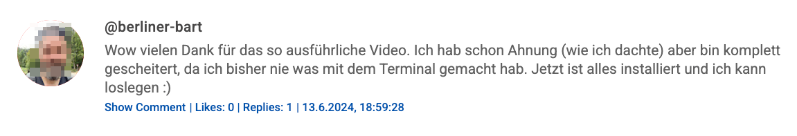 YouTube Comment Screenshot