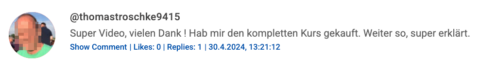 YouTube Comment Screenshot