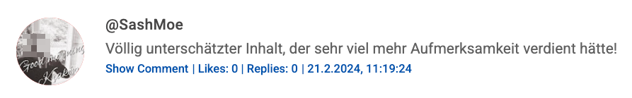 YouTube Comment Screenshot