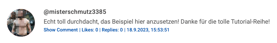 YouTube Comment Screenshot