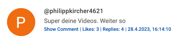 YouTube Comment Screenshot