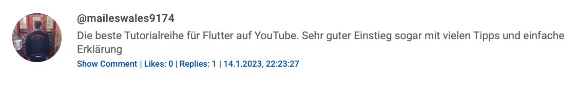 YouTube Comment Screenshot