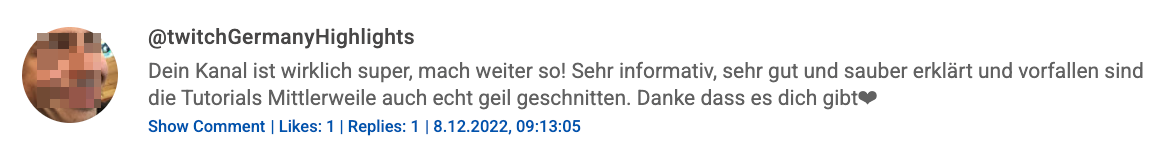 YouTube Comment Screenshot