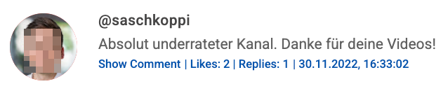 YouTube Comment Screenshot