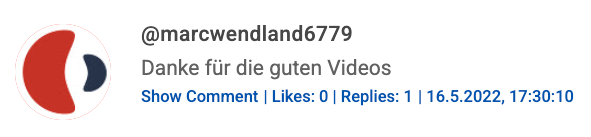 YouTube Comment Screenshot