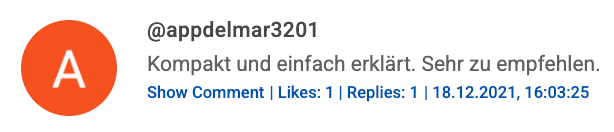 YouTube Comment Screenshot