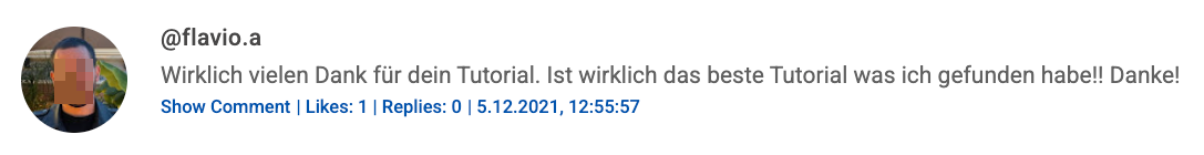 YouTube Comment Screenshot