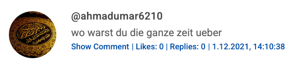 YouTube Comment Screenshot