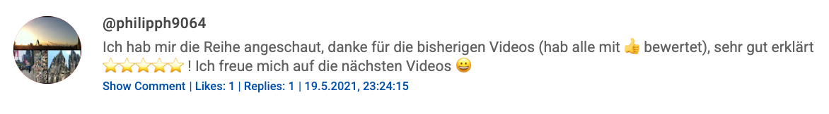 YouTube Comment Screenshot